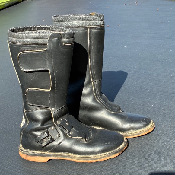 Aerostich Combat Touring Boots CBT Mens 43 Black Leather Sidi Motorcycle *READ